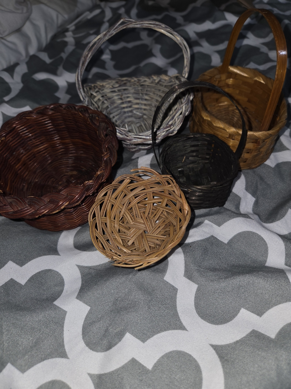 Assorted Woven Decorative Baskets - Brown & Black Mix